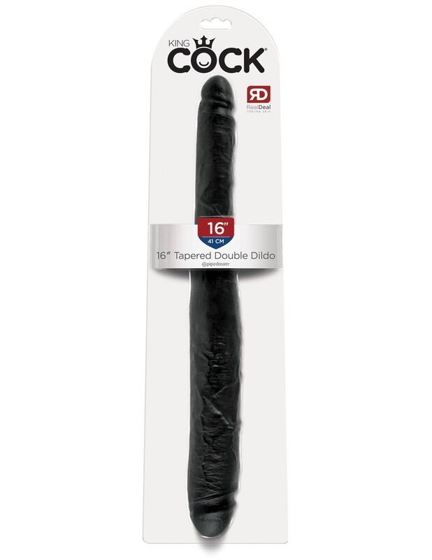 KING COCK 16" TAPERED DOUBLE DILDO BLACK