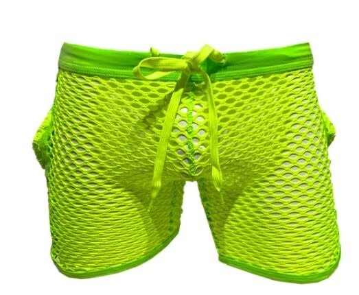 KNOBS FISHNET GYM SHORTS LIME GREEN