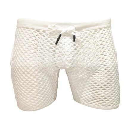 KNOBS FISHNET GYM SHORTS WHITE