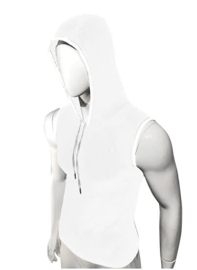 KNOBS HOODED MESH TANK WHITE, Size: SMALL