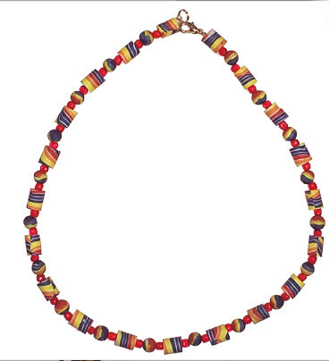 RAINBOW BEAD STRIPED NECKLACE
