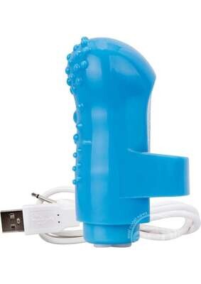 CHARGED FING O RECHRGEABLE FINGER MINI VIBRATOR BLUE