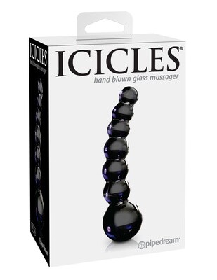 ICICLES # 66 BEADED ANAL PROBE 4.75inch BLACK