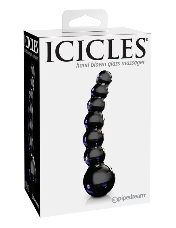ICICLES # 66 BEADED ANAL PROBE 4.75inch BLACK ICICLES # 66 BEADED ANAL PROBE 4.75inch BLACK