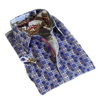 SUGAR SHIRTS KOPER-S BUTTON UP SHORT SLEEVE ROYAL