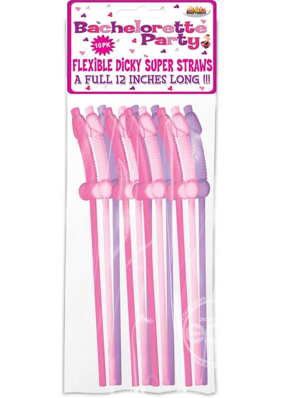 BACHELORETTE FLEXY SUPER STRAW 10PC