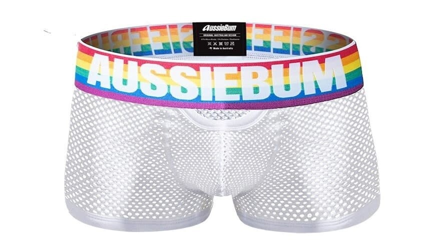 AUSSIEBUM PRIDE MESH SQUARE CUT BRIEFS (SALE)