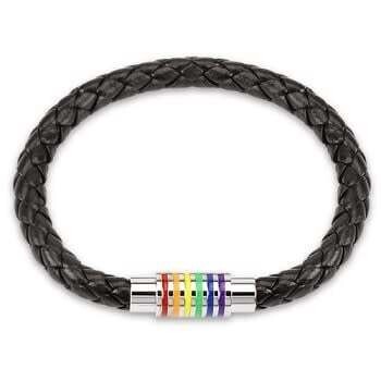 BRAIDED LEATHER BRACELET WITH MAGNETIC CLOSURE
