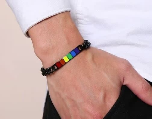 RAINBOW BAR ENAMEL CHAIN BRACELET