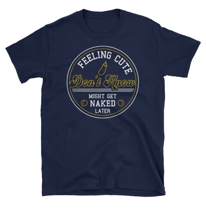 SWISH EMBASSY 'FEELING CUTE IDK SWISH EMBASSY 'FEELING CUTE IDK" T-SHIRT NAVY