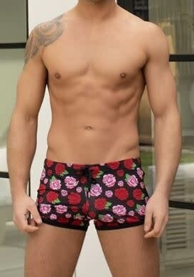 ANDREW CHRISTIAN FLORAL MESH SHORTS