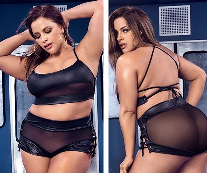 MAPALE 2684X TWO PIECE TOP & SHORTS BLACK