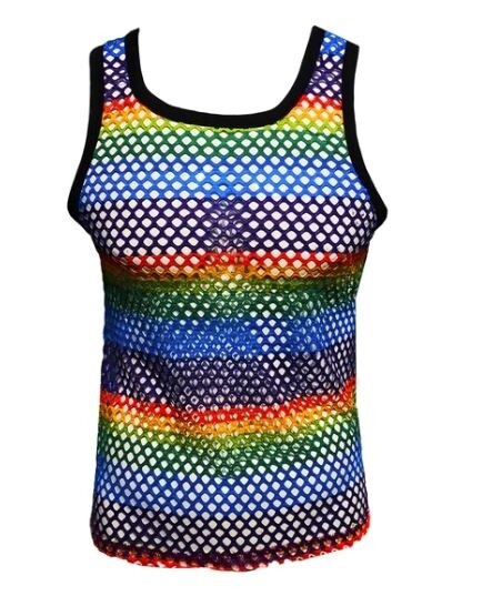 KNOBS RAINBOW STRIPE FISHNET TANK