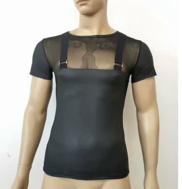 EVEREST BLACK MESH & MATTE FINISH VINYL TOP WITH ATTACHED SUSPENDERS