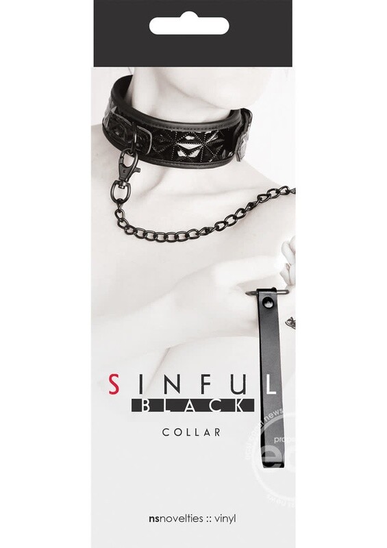 SINFUL 2" COLLAR & LEASH BLACK