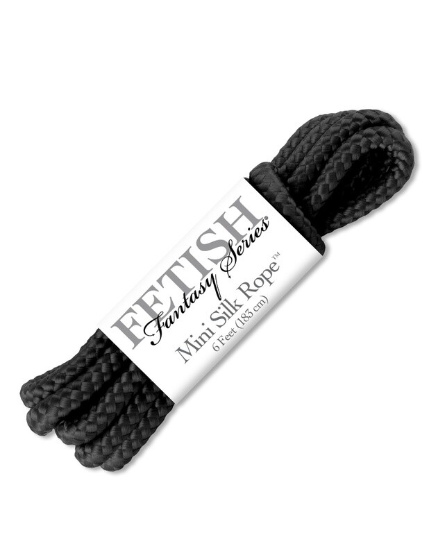 FETISH FANTASY MINI SILK ROPE 6 FEET BLACK