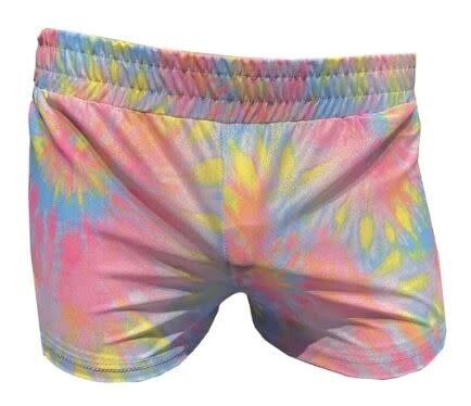 KNOBS TIE DYE METALLIC GLITTER OPEN SIDE SHORTS