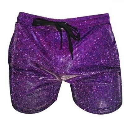 KNOBS PURPLE GLITTER SHORTS WITH POCKETS