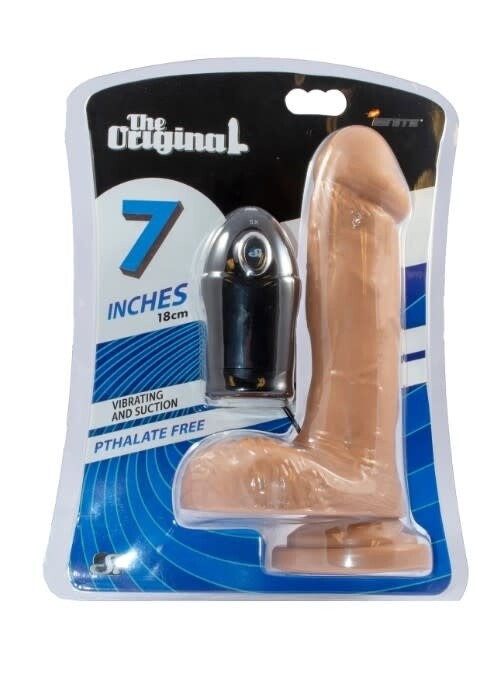 VIBRATING DONG WITH BALLS & SUCTION 7"