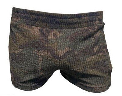 KNOBS OPEN SIDE TEXTURED COTTON CAMO SHORTS