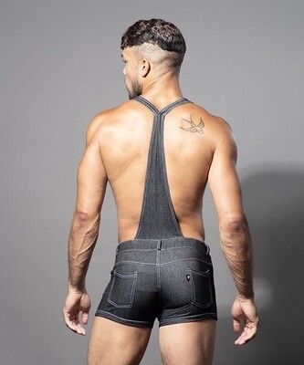ANDREW CHRISTIAN COWBOY BUCKLE OVERALLS CHARCOAL GREY