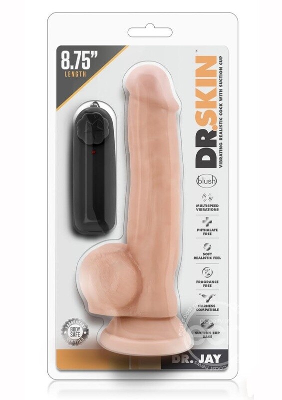 DR SKIN DR JAY VIBRATING WITH BALLS 8.75"  VANILLA