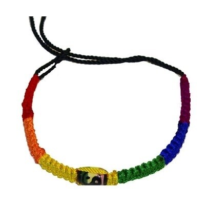 WOVEN RAINBOW BRACELET WITH BEAD