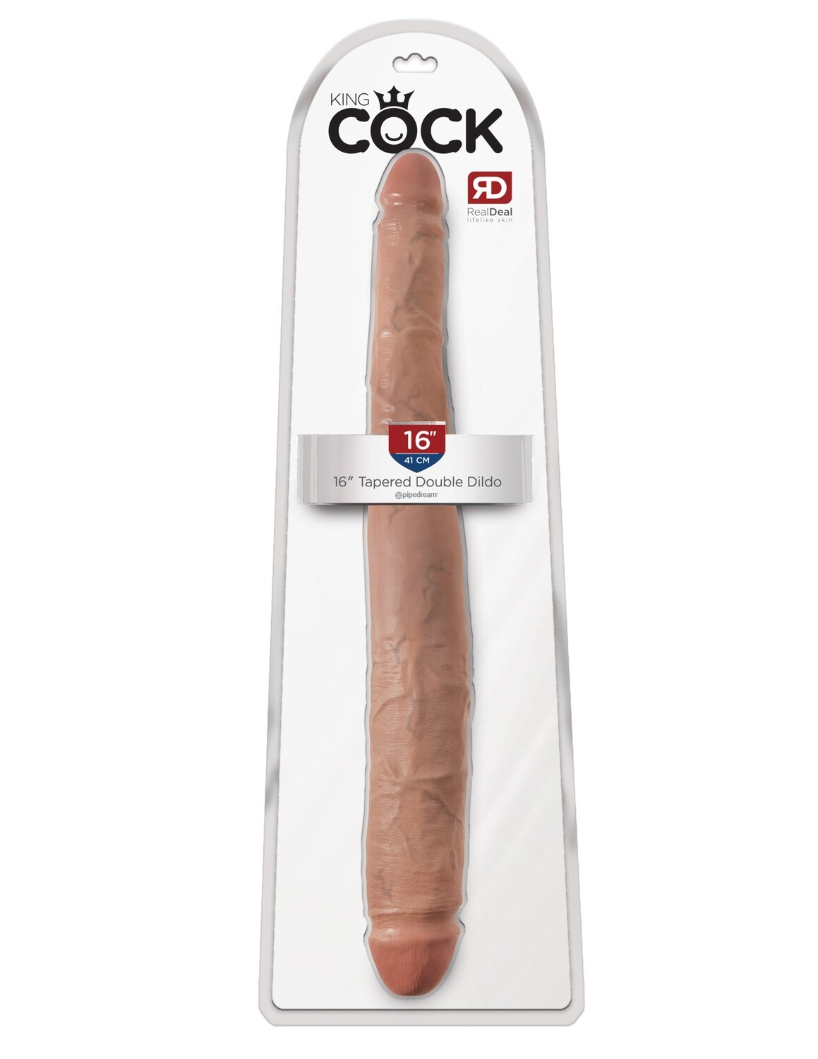 KING COCK 16" TAPERED DOUBLE DILDO TAN