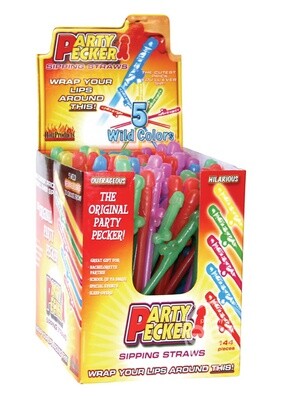 PARTY PECKER STRAW (SINGLE, ASST. COLORS)