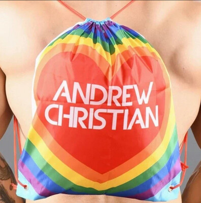 ANDREW CHRISTIAN RAINBOW HEART BACKPACK