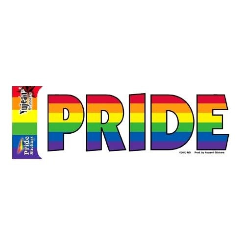 PRIDE RAINBOW WORD STICKER