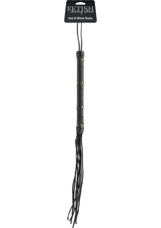 FETISH FANTASY SERIES CAT O NINE TAILS LEATHER BLACK