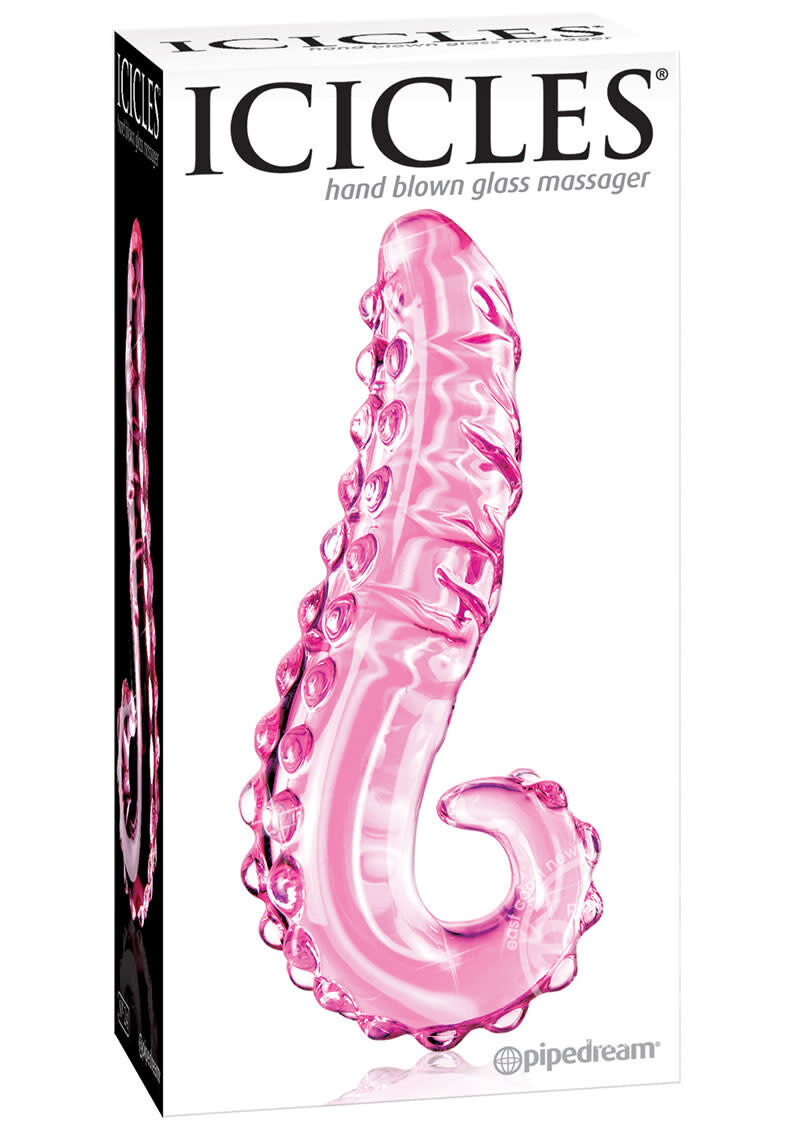 ICICLES No24 TEXTURED GLASS DILDO 6inch PINK