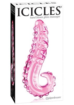 ICICLES No24 TEXTURED GLASS DILDO 6inch PINK