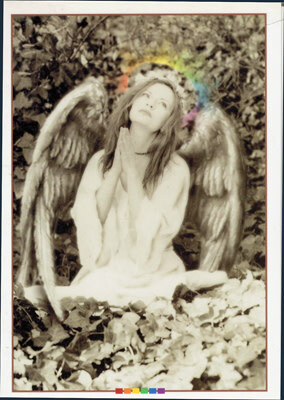 X-MAS CARD-FEMALE ANGEL PRAYING