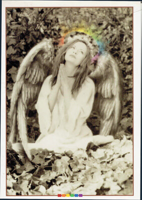 X-MAS CARD-FEMALE ANGEL PRAYING