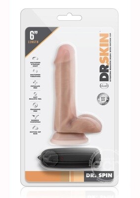 Dr. Skin Dr. Spin Gyrating Dildo with Suction Cup 6in - Vanilla