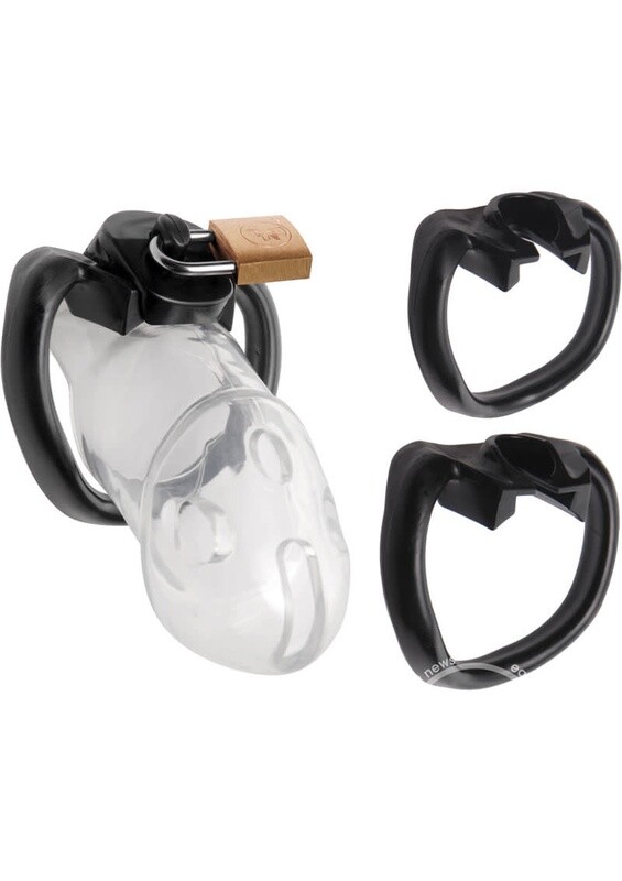 MASTER SERIES RIKERS LOCKING CHASTITY CAGE (DISC.) MASTER SERIES RIKERS LOCKING CHASTITY CAGE (DISC.)