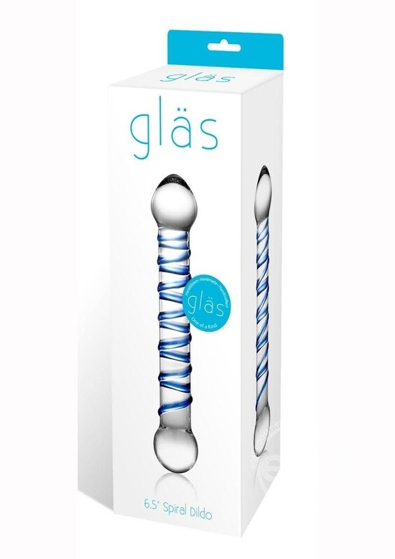 GLASS SPIRAL TEXTURED DILDO 6.5"