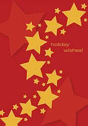 X MAS CARD-TRAIL OF GOLD STARS,HOLIDAY WISHES