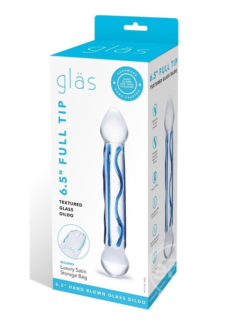 GLAS FULL TIP TEXTURED DILDO 6.5inch