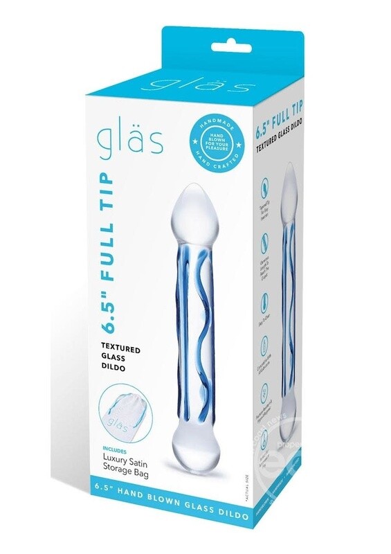 GLAS FULL TIP TEXTURED DILDO 6.5inch