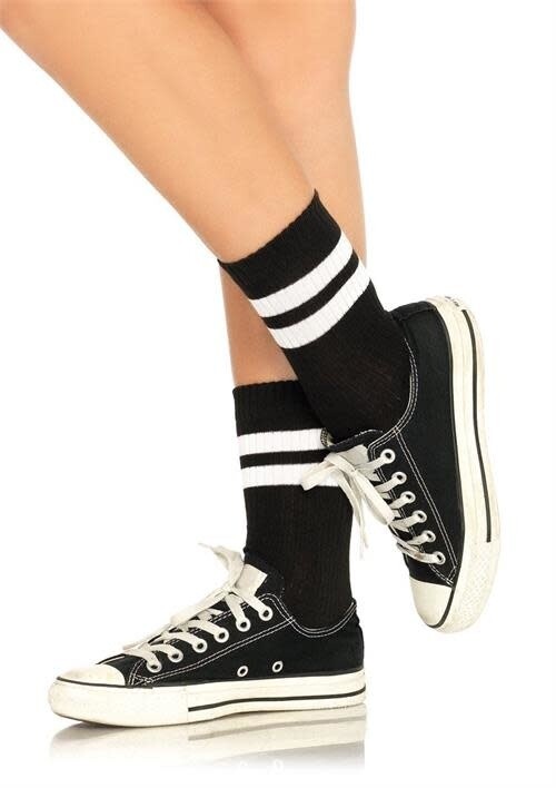 ATHLETIC STRIPED ANKLET SOCKS