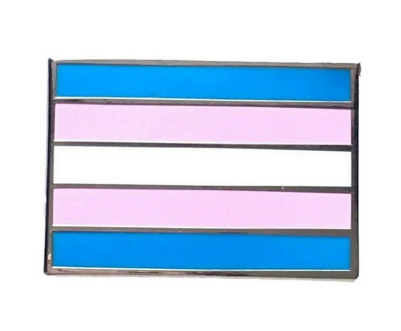 TRANSGENDER FLAG SILVER LAPEL PIN