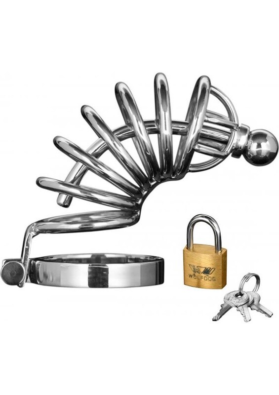 MASTER SERIES ASYLUM 6 RING LOCKING STAINLESS STEEL CHASITY CAGE