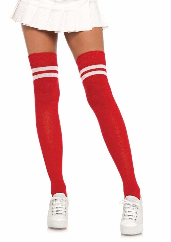 RIBBED ATHLETIC THIGH HIGHS ONE SIZE RIBBED ATHLETIC THIGH HIGHS ONE SIZE