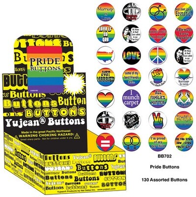 PRIDE BUTTONS ASSORTED (SINGLE)