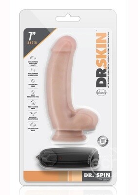 Dr. Skin Dr. Spin Gyrating Dildo with Suction Cup 7in - Vanilla Dr. Skin Dr. Spin Gyrating Dildo with Suction Cup 7in - Vanilla