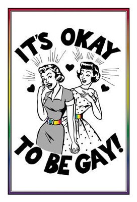 ITS OK TO BE GAY-FEMALE PRIDE POSTCARD