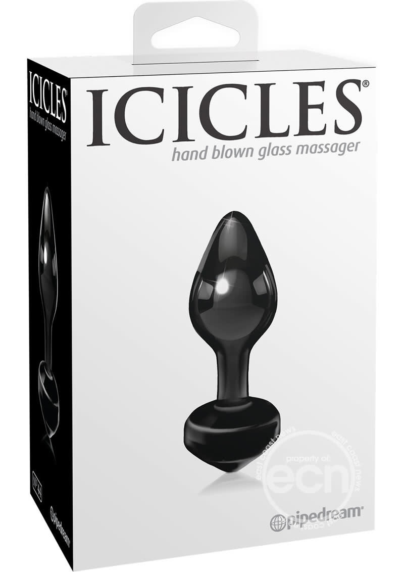 ICICLES NO 44 BLACK GLASS ANAL PLUG ICICLES NO 44 BLACK GLASS ANAL PLUG